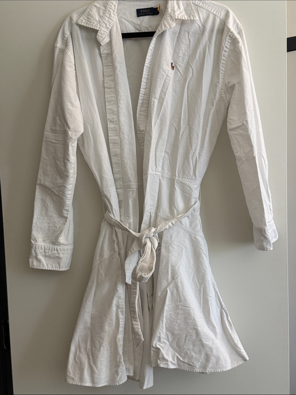 Ralph Lauren White Button-Down Oxford Shirt with Embroidered Pony - Picture 3 of 3
